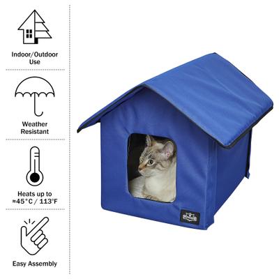 Show full view: Pet Adobe Heated Cat House, Blue slide 3 of 8