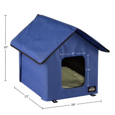 Show full view: Pet Adobe Heated Cat House, Blue slide 5 of 8