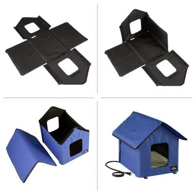Show full view: Pet Adobe Heated Cat House, Blue slide 4 of 8