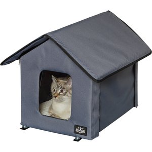 Pet Adobe Heated Cat House, Gray
