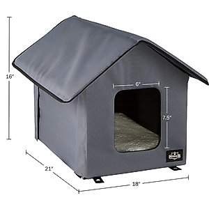 Pet Adobe Heated Cat House, Gray