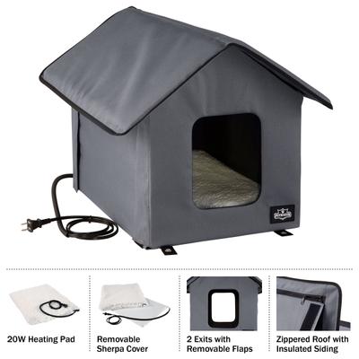 Show full view: Pet Adobe Heated Cat House, Gray slide 8 of 9