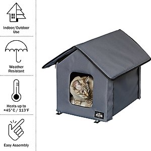 Pet Adobe Heated Cat House, Gray