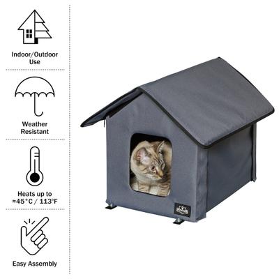 Show full view: Pet Adobe Heated Cat House, Gray slide 4 of 9