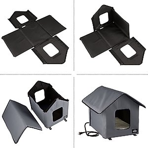 Pet Adobe Heated Cat House, Gray
