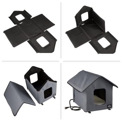 Show full view: Pet Adobe Heated Cat House, Gray slide 5 of 9