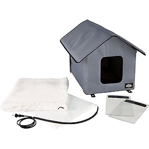 Pet Adobe Heated Cat House, Gray