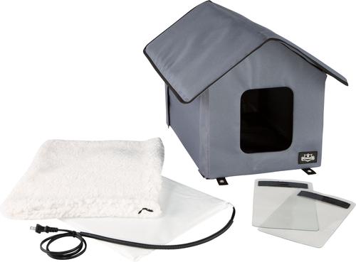 Show full view: Pet Adobe Heated Cat House, Gray slide 7 of 9