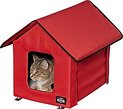 Pet Adobe Heated Cat House, Red