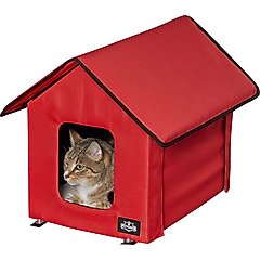 Pet Adobe Heated Cat House, Red