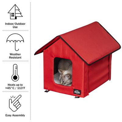 Show full view: Pet Adobe Heated Cat House, Red slide 3 of 8