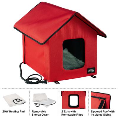 Show full view: Pet Adobe Heated Cat House, Red slide 2 of 8