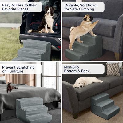 Show full view: Pet Adobe High Density Foam Dog & Cat Steps, Gray, 3 Step slide 3 of 8