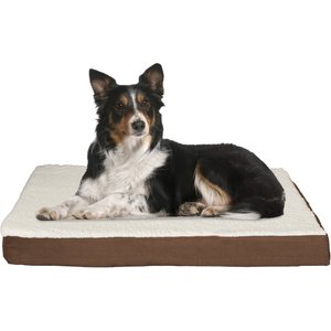 Pet Adobe Memory Orthopedic Foam Bolster Dog Bed with Removable Cover, Large, Brown
