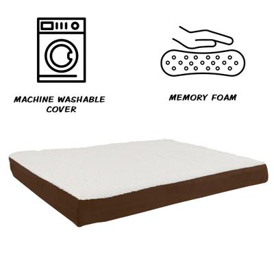 Show full view: Pet Adobe Memory Orthopedic Foam Bolster Dog Bed with Removable Cover, Large, Brown slide 3 of 8