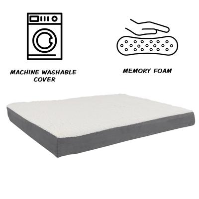 Show full view: Pet Adobe Memory Orthopedic Foam Bolster Dog Bed with Removable Cover, Large, Gray slide 3 of 8