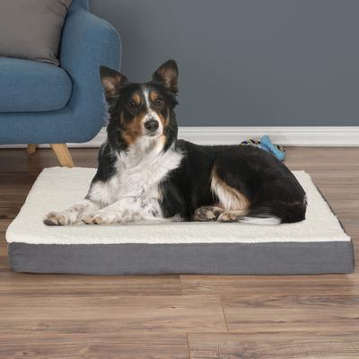 Show full view: Pet Adobe Memory Orthopedic Foam Bolster Dog Bed with Removable Cover, Large, Gray slide 6 of 8
