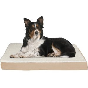 Pet Adobe Memory Orthopedic Foam Bolster Dog Bed with Removable Cover, Large, Tan