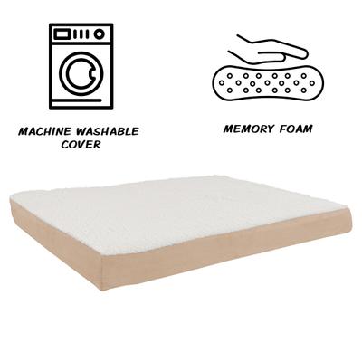 Show full view: Pet Adobe Memory Orthopedic Foam Bolster Dog Bed with Removable Cover, Large, Tan slide 4 of 9