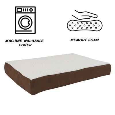 Show full view: Pet Adobe Memory Orthopedic Foam Bolster Dog Bed with Removable Cover, Medium, Brown slide 3 of 8