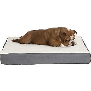 Pet Adobe Memory Orthopedic Foam Bolster Dog Bed with Removable Cover, Medium, Gray