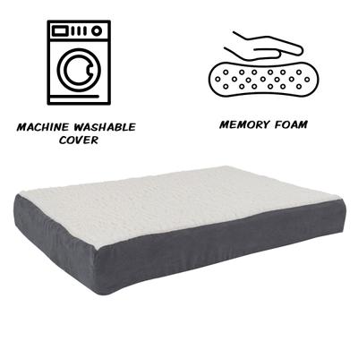 Show full view: Pet Adobe Memory Orthopedic Foam Bolster Dog Bed with Removable Cover, Medium, Gray slide 3 of 8