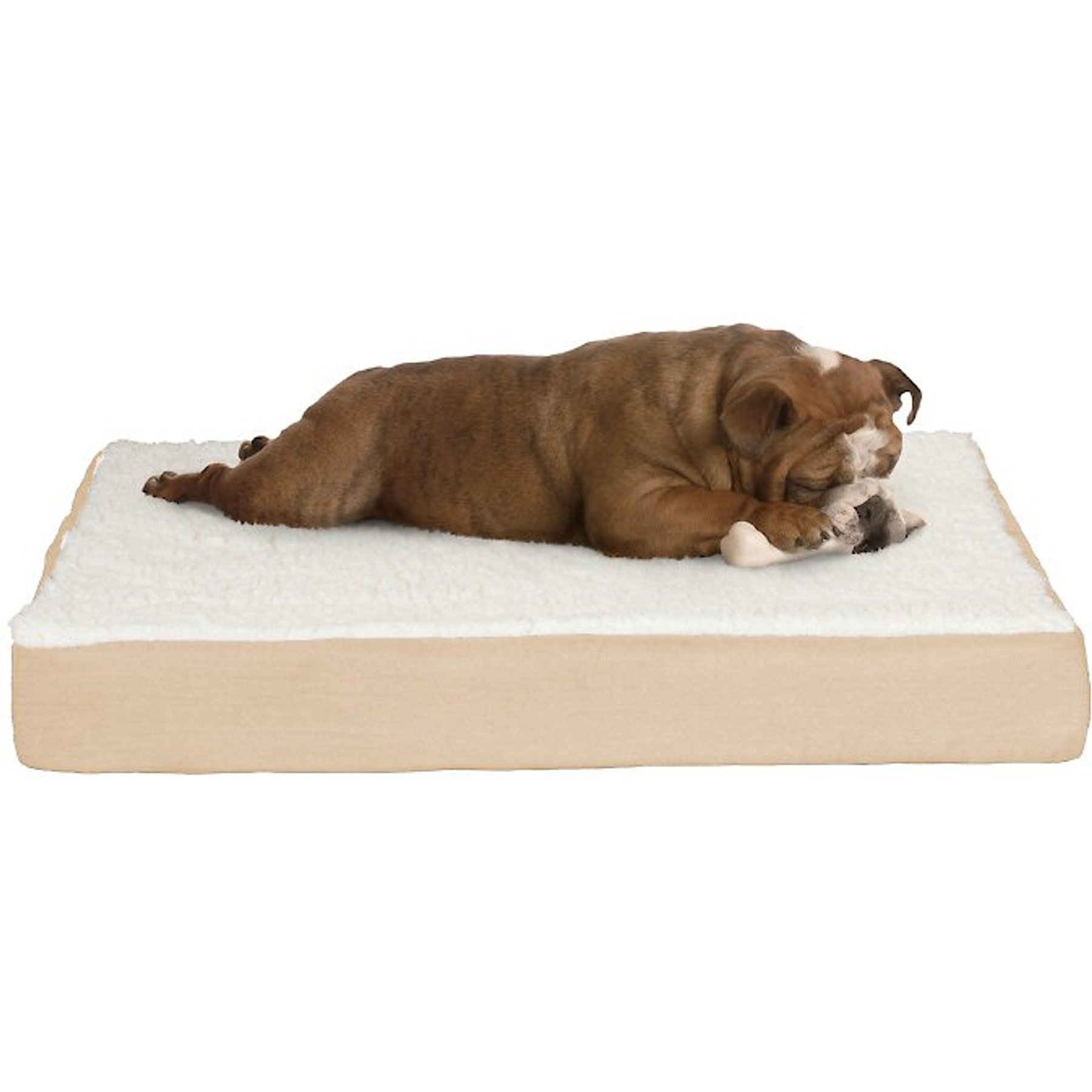 Pet Adobe Memory Orthopedic Foam Bolster Dog Bed with Removable Cover, Medium, Tan