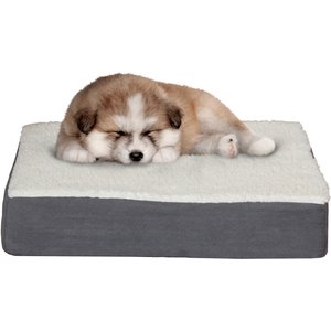 Pet Adobe Memory Orthopedic Foam Bolster Dog Bed with Removable Cover, Small, Gray