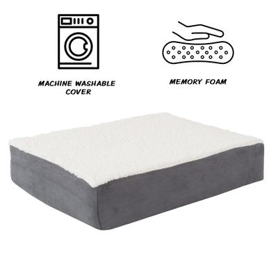 Show full view: Pet Adobe Memory Orthopedic Foam Bolster Dog Bed with Removable Cover, Small, Gray slide 3 of 8