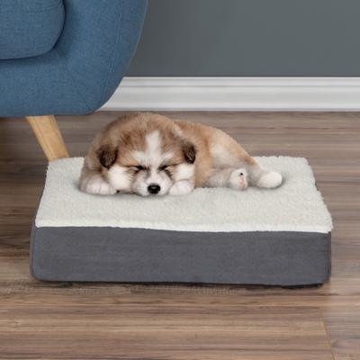 Show full view: Pet Adobe Memory Orthopedic Foam Bolster Dog Bed with Removable Cover, Small, Gray slide 6 of 8