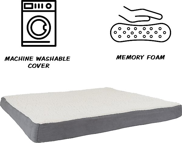 Show full view: Pet Adobe Memory Orthopedic Foam Bolster Dog Bed with Removable Cover, X-Large, Gray slide 3 of 8