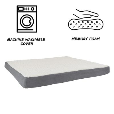 Show full view: Pet Adobe Memory Orthopedic Foam Bolster Dog Bed with Removable Cover, X-Large, Gray slide 3 of 8