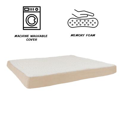 Show full view: Pet Adobe Memory Orthopedic Foam Bolster Dog Bed with Removable Cover, X-Large, Tan slide 3 of 8