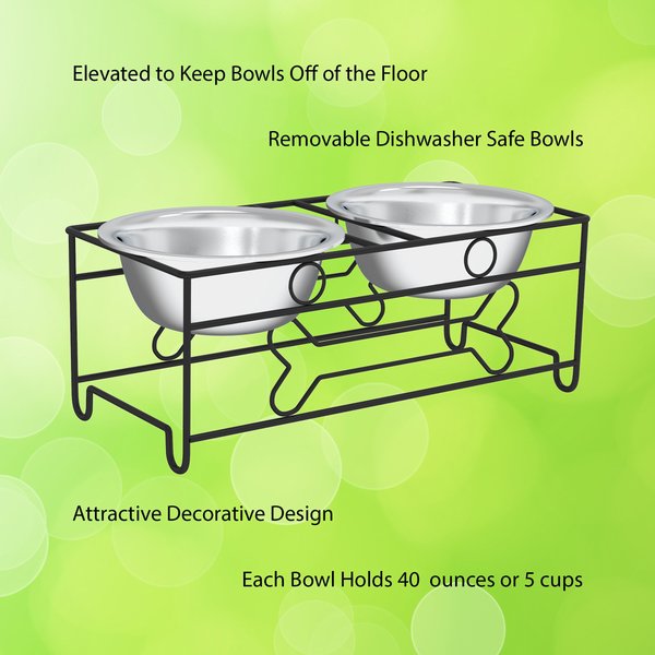 Pet Adobe Modern Double Elevated Dog Bowl