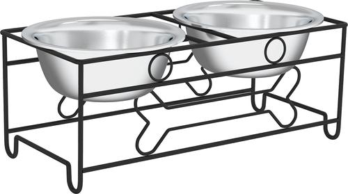 Show full view: Pet Adobe Modern Double Elevated Dog Bowl slide 6 of 8