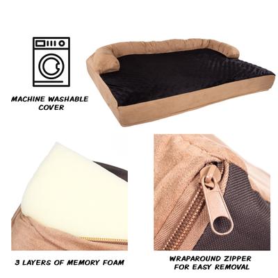 Show full view: Pet Adobe Orthopedic Foam Covered Dog Bed, Brown, Jumbo slide 3 of 9