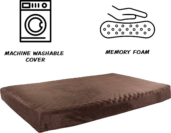 Show full view: Pet Adobe Orthopedic Memory Foam Bolster Dog Bed with Removable Cover, Medium, Brown slide 3 of 8