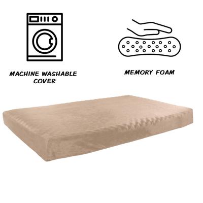 Show full view: Pet Adobe Orthopedic Memory Foam Bolster Dog Bed with Removable Cover, Medium, Tan slide 3 of 7
