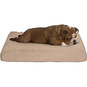 Pet Adobe Orthopedic Memory Foam Bolster Dog Bed with Removable Cover, Small, Tan