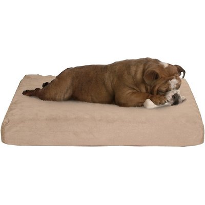 Pet Adobe Pet Adobe Orthopedic Memory Foam Bolster Dog Bed with Removable Cover, Small, Tan