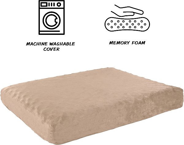 Show full view: Pet Adobe Orthopedic Memory Foam Bolster Dog Bed with Removable Cover, Small, Tan slide 3 of 8