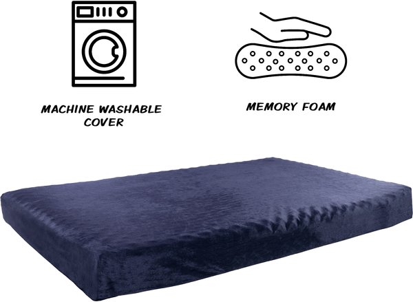 Show full view: Pet Adobe Orthopedic Memory Foam Bolster Dog Bed with Removable Cover, X-Large, Blue slide 3 of 8