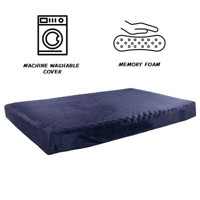 Show full view: Pet Adobe Orthopedic Memory Foam Bolster Dog Bed with Removable Cover, X-Large, Blue slide 3 of 8