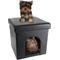 Show in main carousel: Pet Adobe Faux-Leather Ottoman Dog & Cat House, Black slide 1 of 8