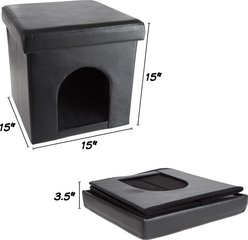 Pet Adobe Ottoman Dog & Cat House, Black slide 2 of 6