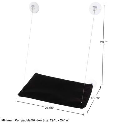 Show full view: Pet Adobe Oxford Cloth Large Cat Window Perch, Black slide 2 of 6