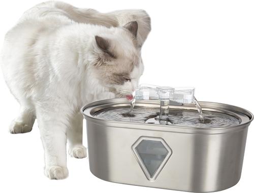 Show full view: Pet Adobe Plastic with Motion Sensor Dog & Cat Water Fountain, Stainless Steel, Medium slide 2 of 8
