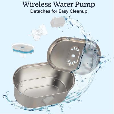 Show full view: Pet Adobe Plastic with Motion Sensor Dog & Cat Water Fountain, Stainless Steel, Medium slide 5 of 8