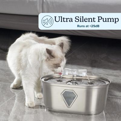 Show full view: Pet Adobe Plastic with Motion Sensor Dog & Cat Water Fountain, Stainless Steel, Medium slide 4 of 8