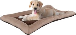 Pet Adobe Plush Cozy Covered Dog Bed, Tan